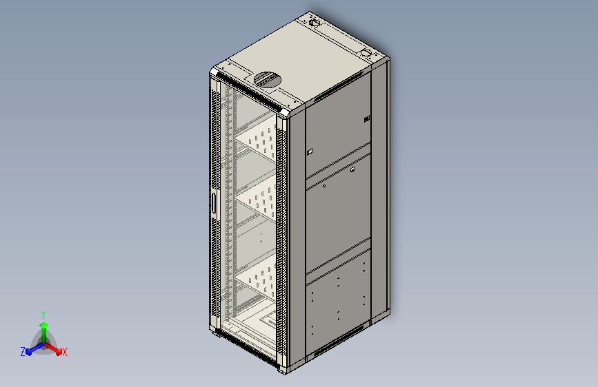 37U网络机柜三维
