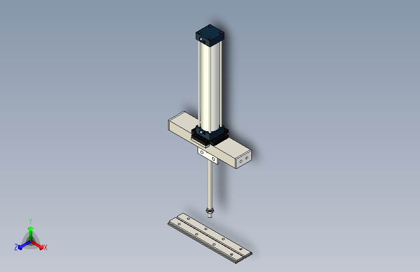 DN350气动插板阀三维模型图