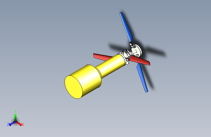 mini双轴无人直升机三维