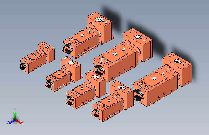 SZ系列锥形双螺杆挤出机齿轮箱7种型号模型