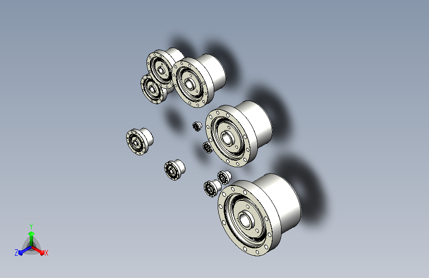 XB1单级谐波传动减速器组件11种型号模型