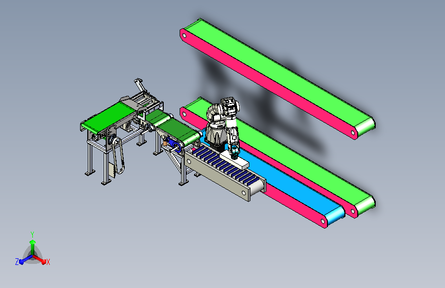 包装袋生产线3D