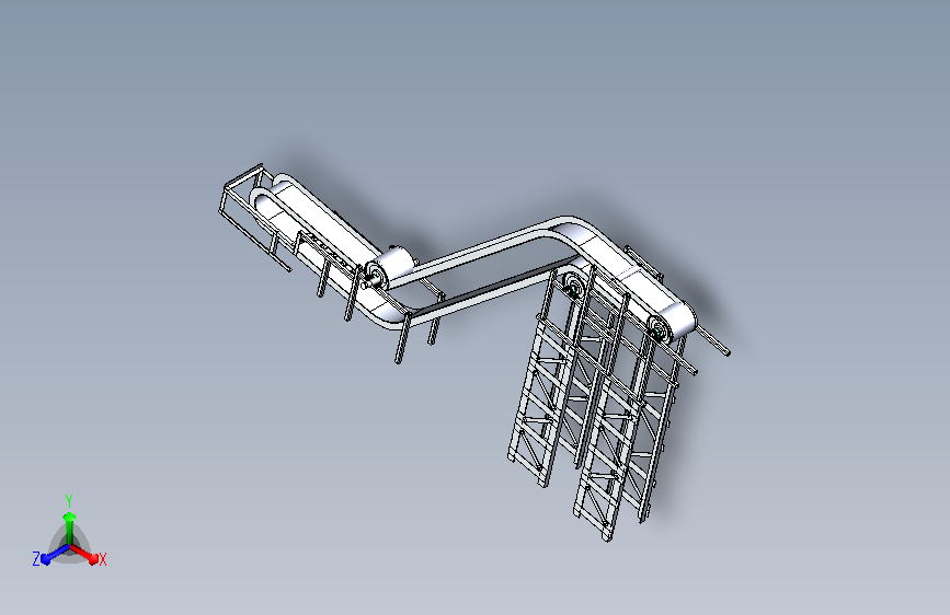 波状挡边带式输送机solidworks三维模型