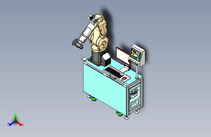 打磨机械手的工作台调试模型