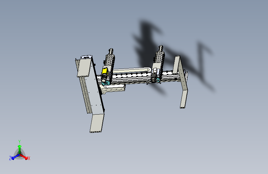 带有视觉检测与抓取机械手的门架机构