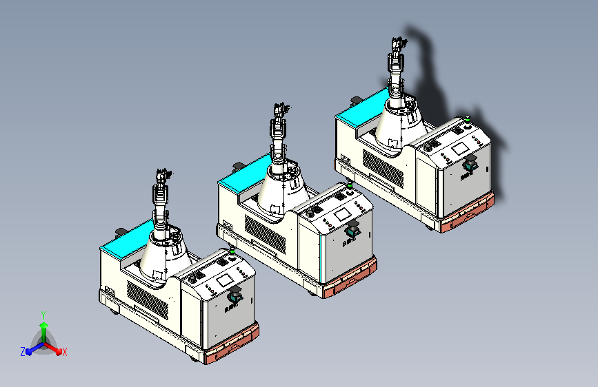 带有作业机械手的背负式复合AGV模型