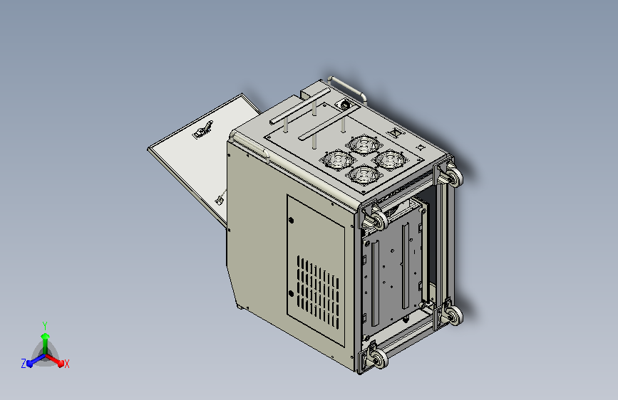 风冷激光清洗机机箱3D