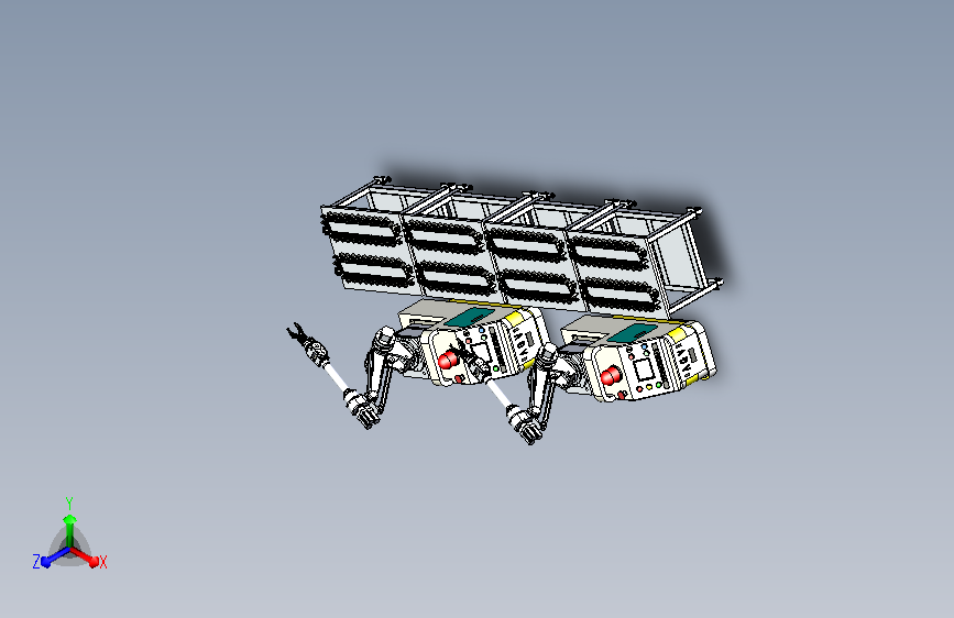 链条安装夹具与机械手组合模拟