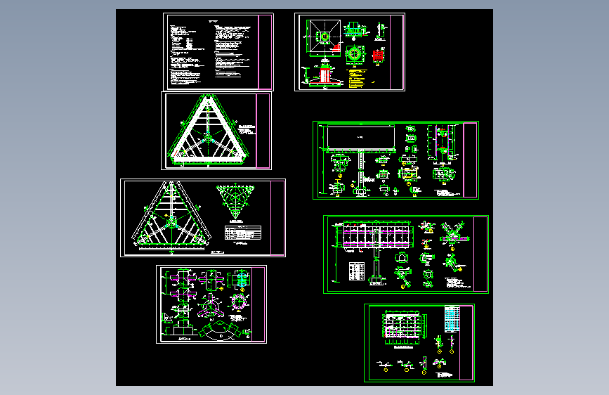 一套6米×18米钢结构三面广告牌结构图纸=565854=50