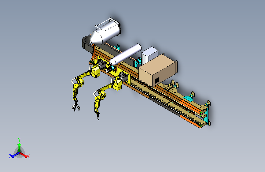 双机械手联动作业模拟