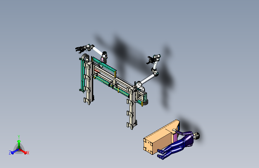 双工位抓取作业机械手模型