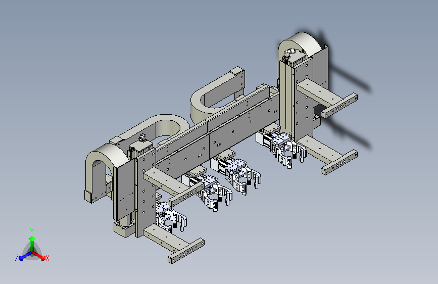 四工位移动抓取机构模型