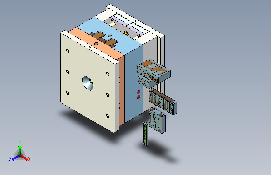 太阳能灯底盖（后模滑块对碰）