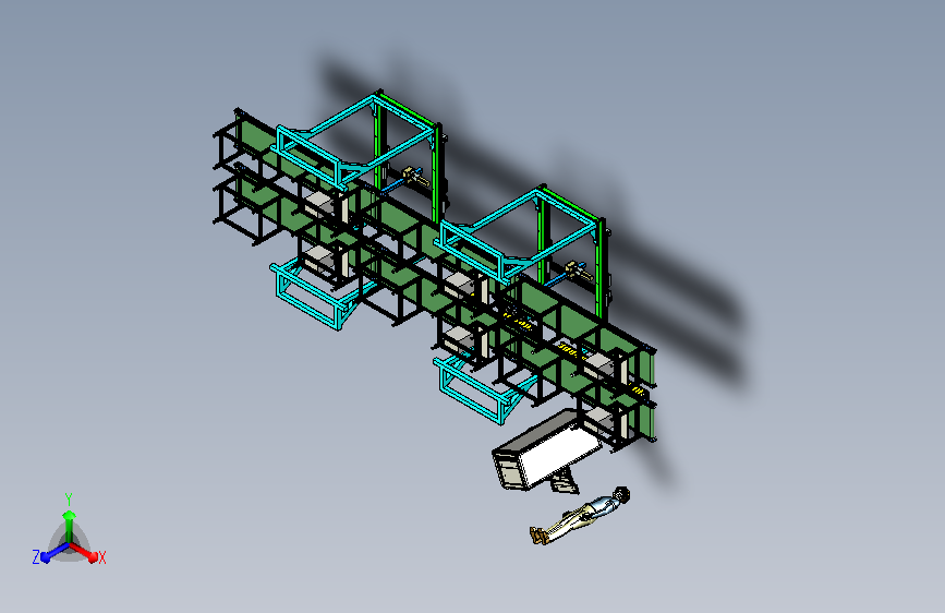 物料盒的桁架机械手分拣岗位模型