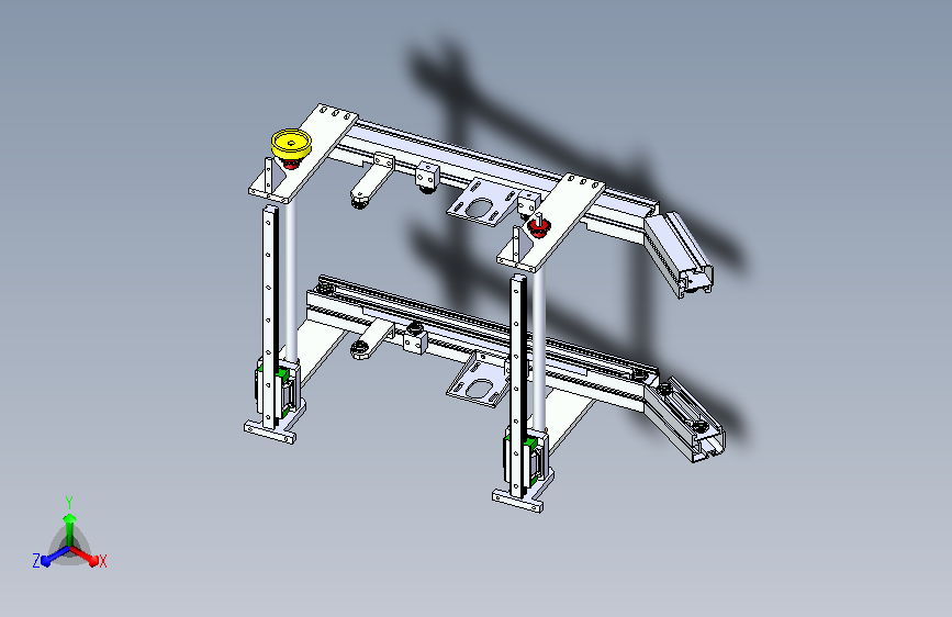 线体3D模型后轨道固定组合