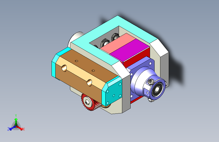 一款实用齿轮齿条旋转组件