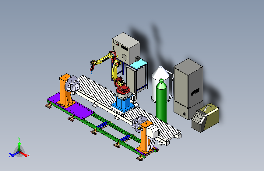 移动式焊接机器人单元模型