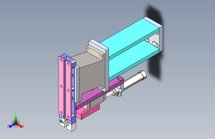 油嘴的分料气缸机构