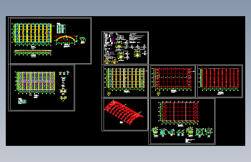 23.4米跨空间管桁架结构设计图纸=558744=30