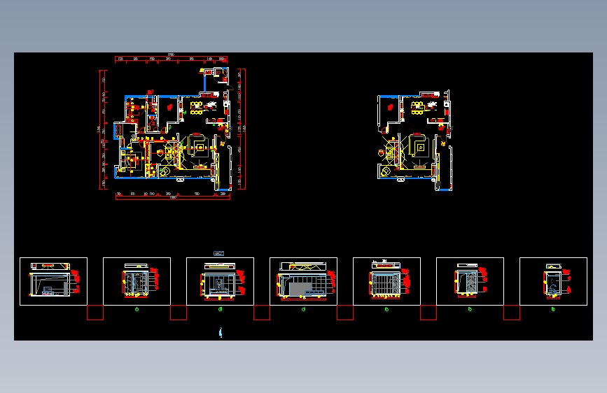 四室两厅室内设计平立面图=794432=20