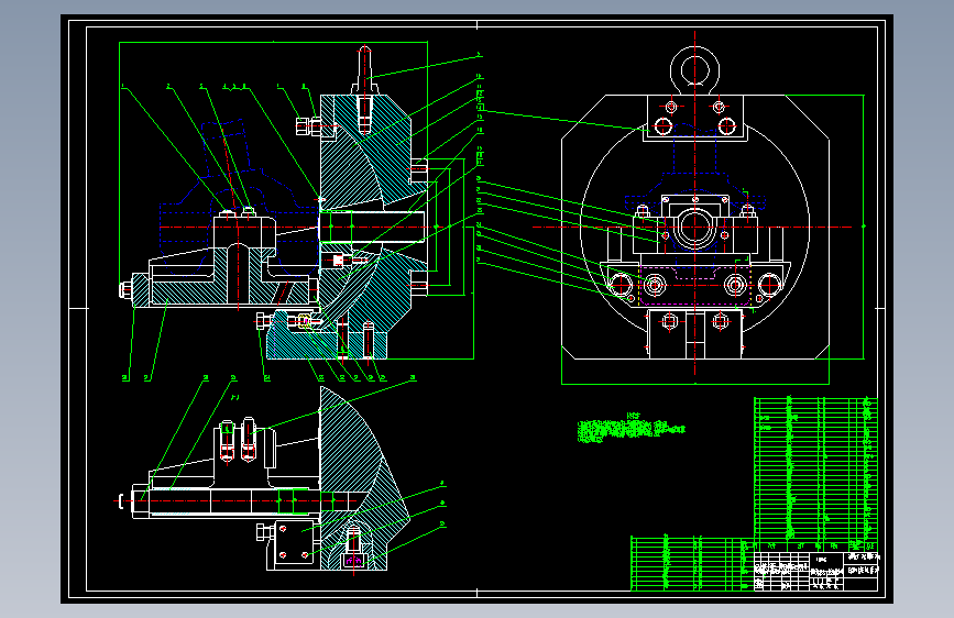 左转向节拉削主销孔夹具装配图=203824=15