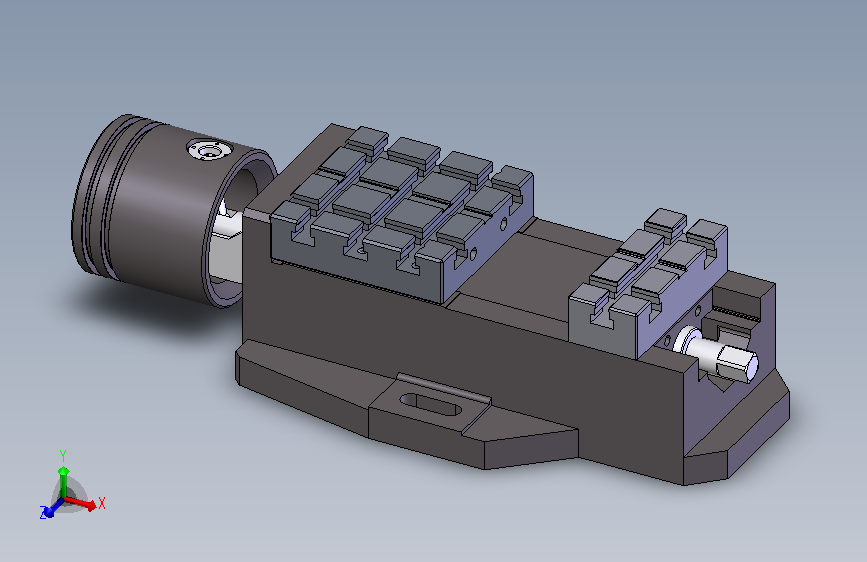 气动成组虎钳三维图