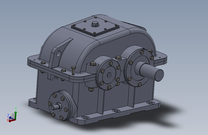 蜗杆齿轮减速器建模