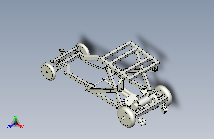 老年折叠四轮代步车全套结构图纸