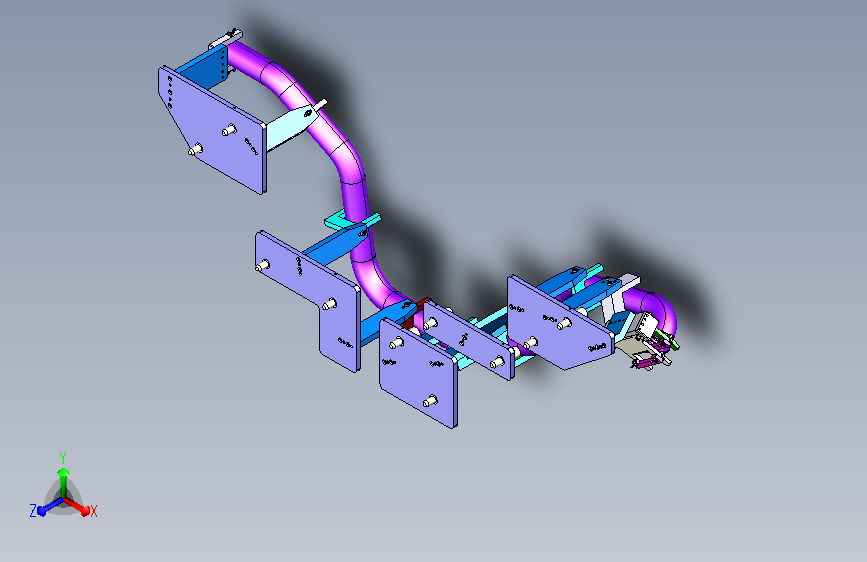 汽车中端排气管-第二中管检具