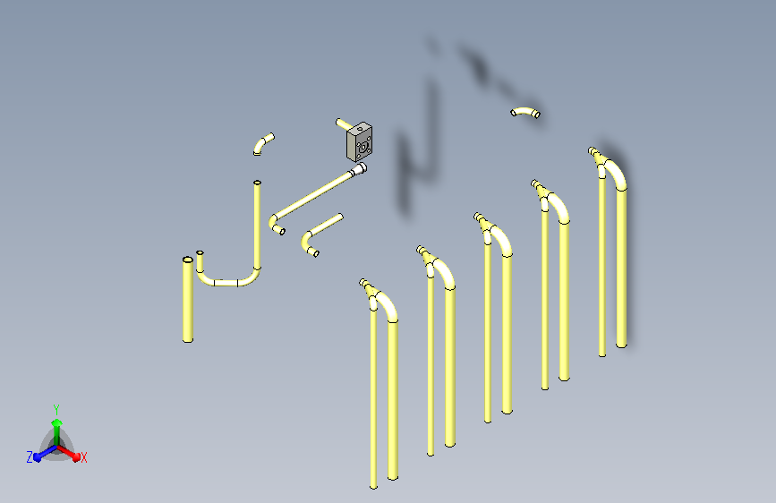 完整液压站3D 部管 阀块