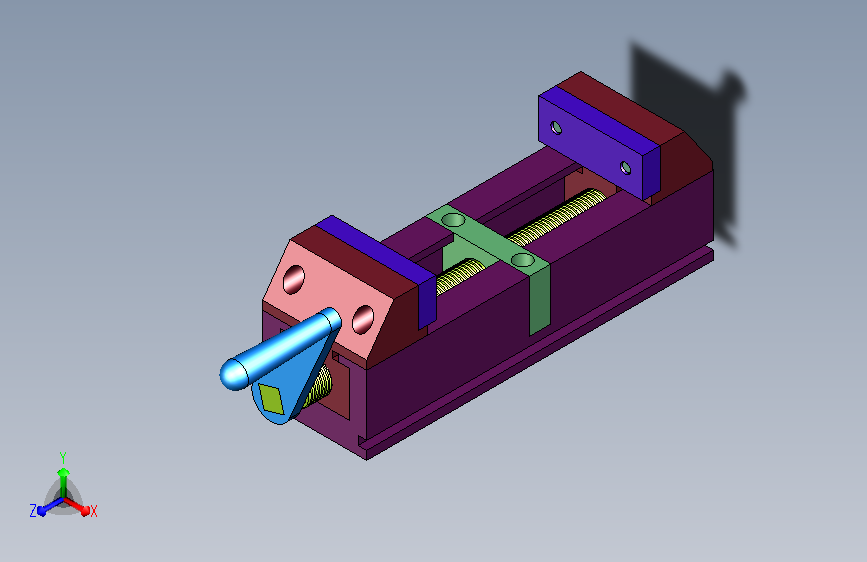 铣床手摇虎钳机构