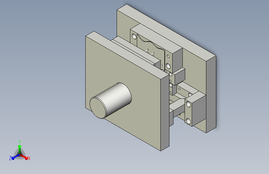 一出二收音机支架连续冲压模具