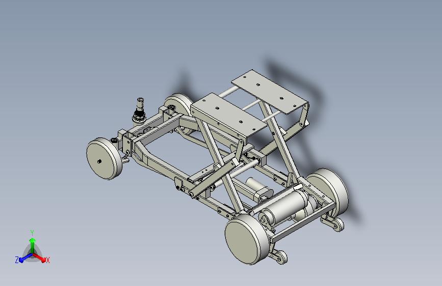 折叠四轮代步车全套结构图纸