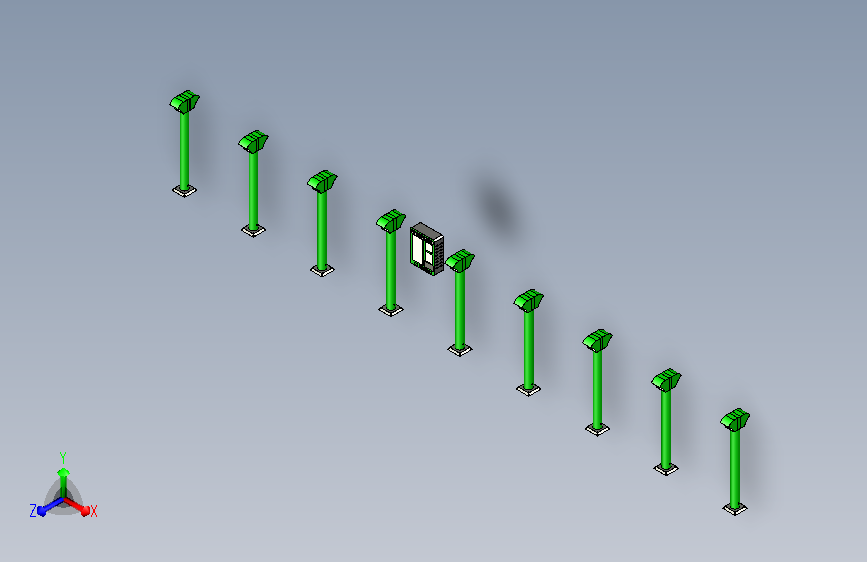 智能充电柜、共享充电桩 3D模型