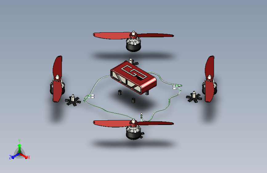 CGPdesign四轴无人机模型3D图纸