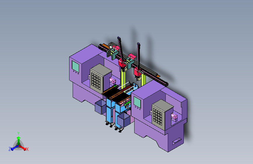 CNC数控车床机械手（自动化双臂型机械手） 3D模型
