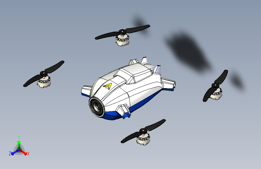 X-Black四轴无人机三维建模图纸