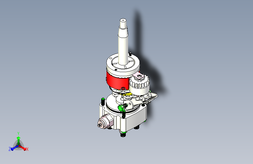 冲程发动机内部齿轮动力输出机构设计