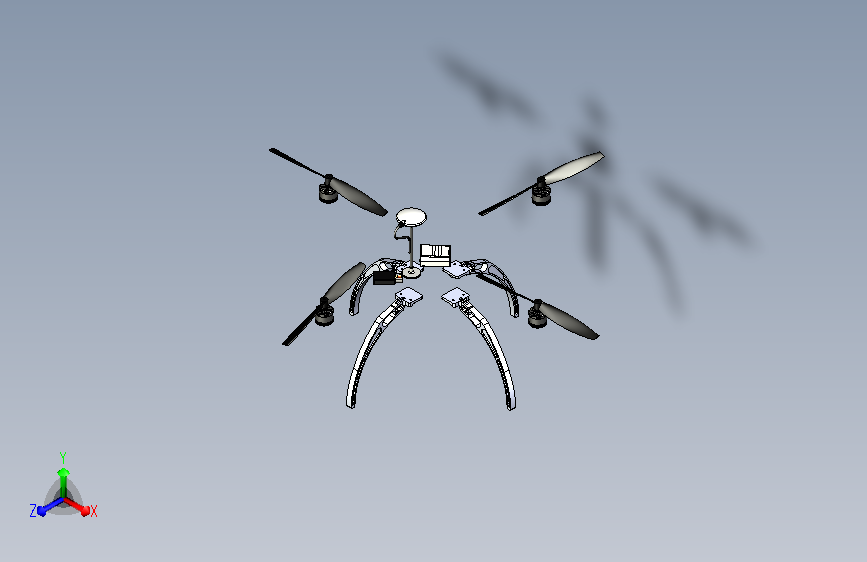 大疆DJI F450无人机框架三维建模图纸