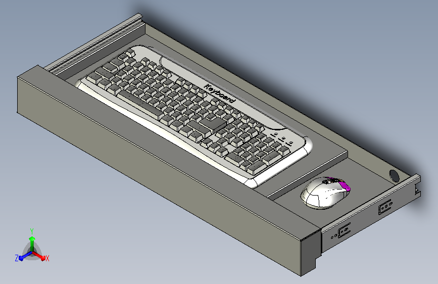 带抽屉滑轨的键盘架组装