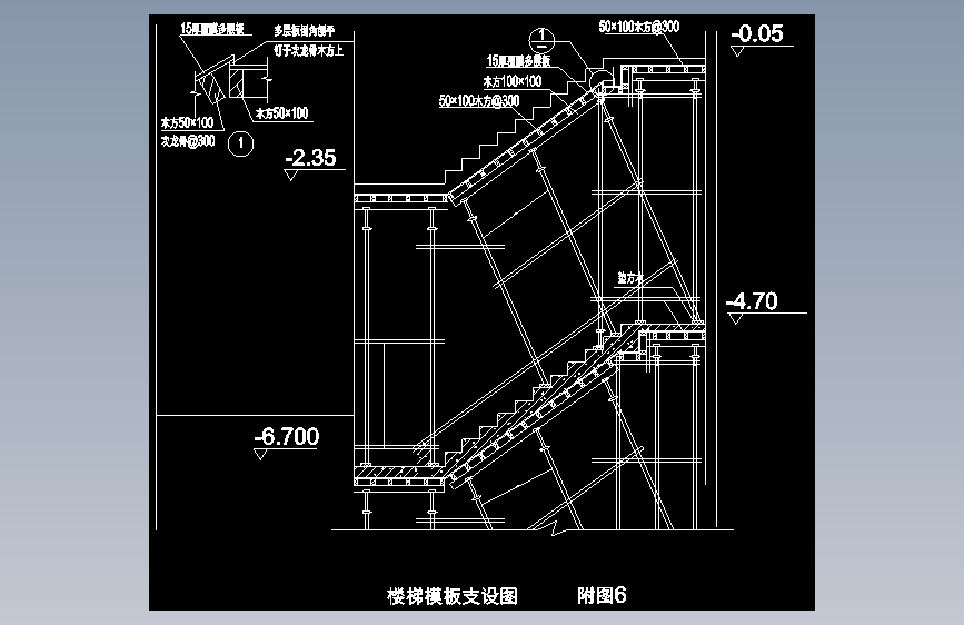 楼梯模板支设图