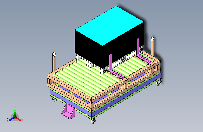 工厂车间托盘物料输送小车设计