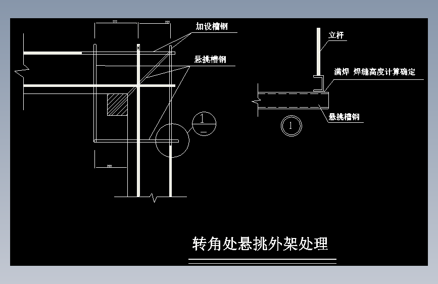 转角处悬挑外架处理1