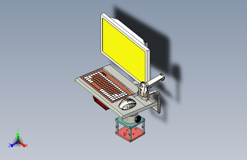 可旋转式显示器键盘组件