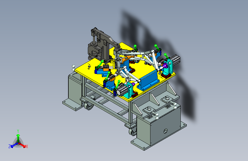 摩托车骨架-前部钣金组合焊接夹具