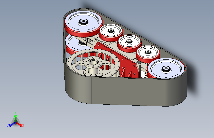 汽车、小型拖拉机橡胶三角履带轮设计图纸3D模型