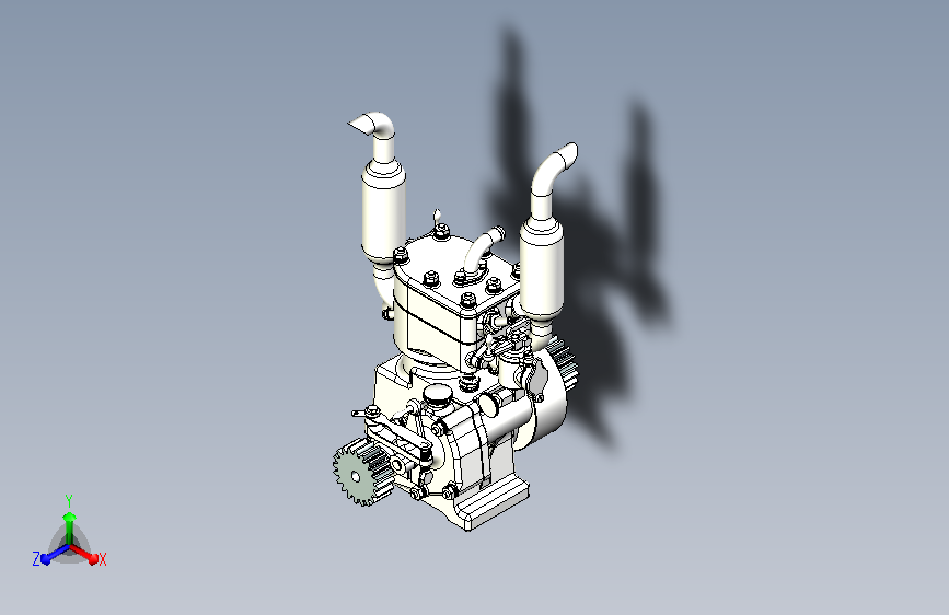 双排气小型汽车发动机设计