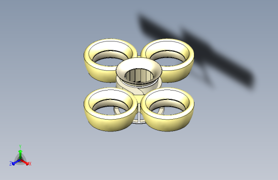 四轴无人机飞行器框架3D图纸
