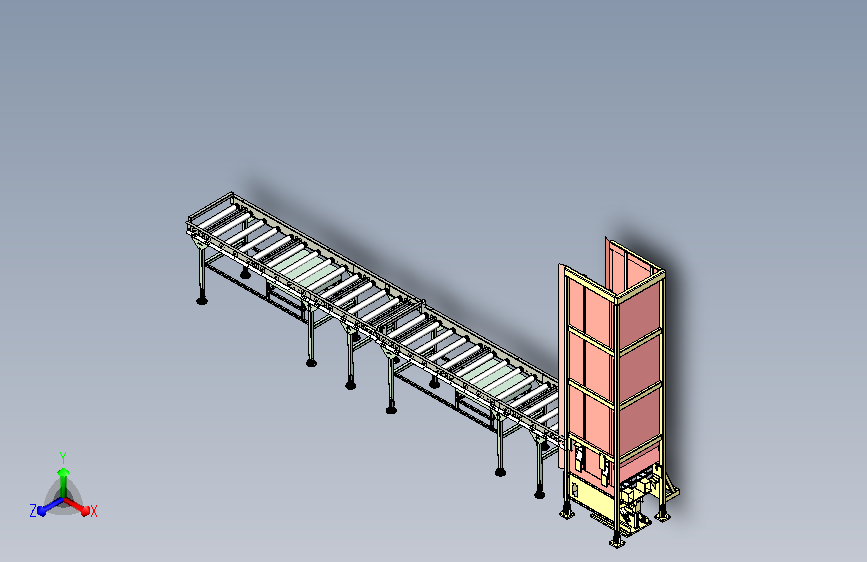 托盘提升给料到滚筒线设计