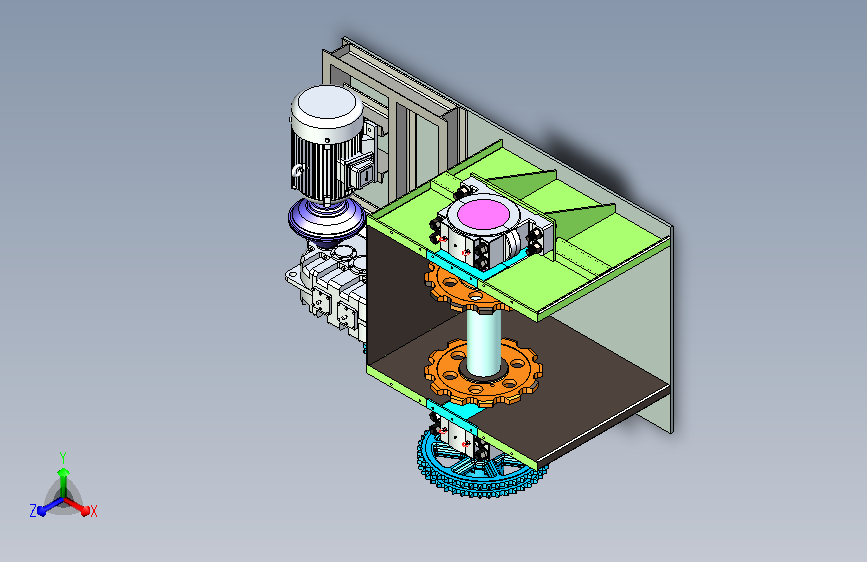 异步电机与减速箱组合链传动机构设计